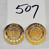 Both Hadassah Life Member pins front view with lot tag visible