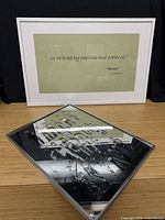 Both framed pieces shown together for scale and style