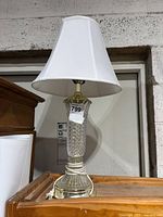 Full view of lamp with shade