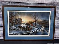 Full view of framed Terry Redlin print showing artwork, matting and frame
