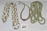 All three necklaces arranged side by side