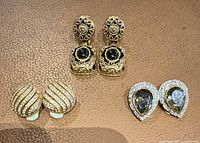 Front view of all three pairs of earrings