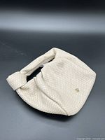 Front view of neutral woven-texture Call It Spring handbag