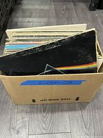Box containing assorted vintage vinyl records