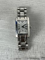 Full view of Emporio Armani rectangular wrist watch