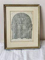 Framed etching front view