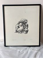 Framed print with mat and thin black frame