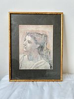 Front view of framed portrait