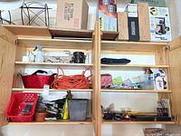 Overall view of cabinet contents left and right compartments