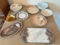 Group shot of all nine items arranged on tabletop