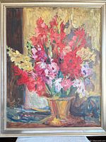 Front view of framed oil painting