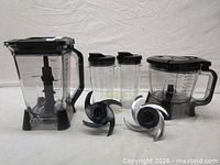 All components: large pitcher, two cups, small bowl, two blade assemblies