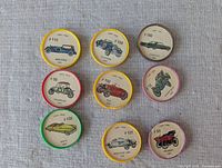 All nine collector wheels laid out