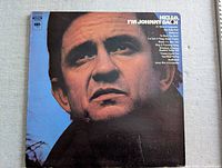 Front album cover portrait of Johnny Cash