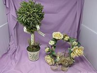Topiary and wreath together