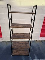 Full front view of 5-shelf bookcase