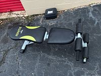 Side view of Ignite by SPRI fitness bench on pavement