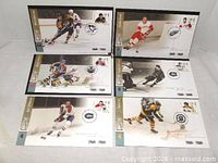 Six 2017 Canada Post NHL Ultimate Six first day covers laid out showing player images, stamps and cancellations