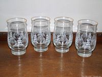 Four Libbey Winter White Pine tumblers front view