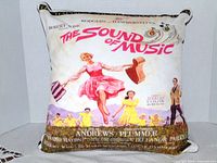 Front view of The Sound of Music pillow showing full poster design