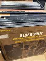 Box of LPs, front record Georg Solti Bruckner Symphony No.7