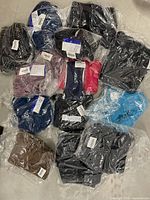 Overhead view of all bagged garments