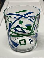 single tumbler front view showing geometric pattern