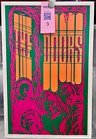Full view of framed 1967 The Doors psychedelic poster