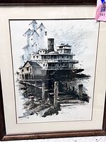 Full view of framed lithograph