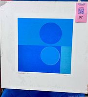 Full view of lithograph with border and mounting residue visible