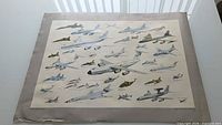 Full view of poster showing aircraft illustrations and border