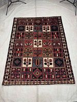 Full view of Bakhtiyar wool rug showing overall pattern and size