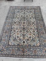 Full view of Kashan rug showing size and overall pattern