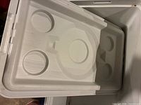 Lid interior showing molded recesses
