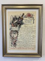 Front view of framed menu print showing full artwork and frame