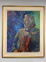 Framed oil painting overall view