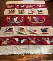 Full view of Kilim rug showing size, pattern and colours