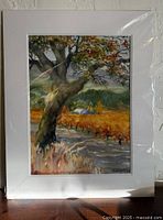 Front view of matted watercolor painting