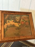 Front view of framed Degas print showing full artwork and wooden frame