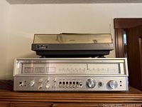 Front view of receiver and turntable stacked