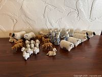 Group view of all sheep and angel ornaments and figurines