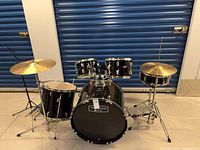 Full drum kit with cymbals, stool and music stand