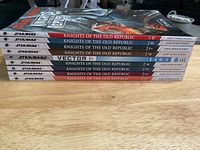 Stack of nine Star Wars graphic novels showing spines with titles and Dark Horse logo