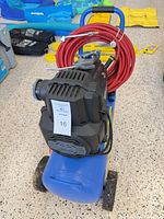 Front view of Kobalt compressor showing motor and handle