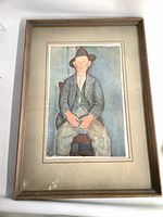 Full view of framed Modigliani reproduction print