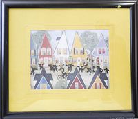 Framed print full view with black frame and yellow mat