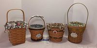All four Longaberger baskets lined up
