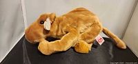 Left side view of Ty Humphrey camel plush showing Ty heart tag and overall condition
