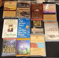 Overview of all cassette audio books laid out