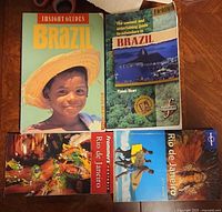Cover view of all four Brazil travel guide books